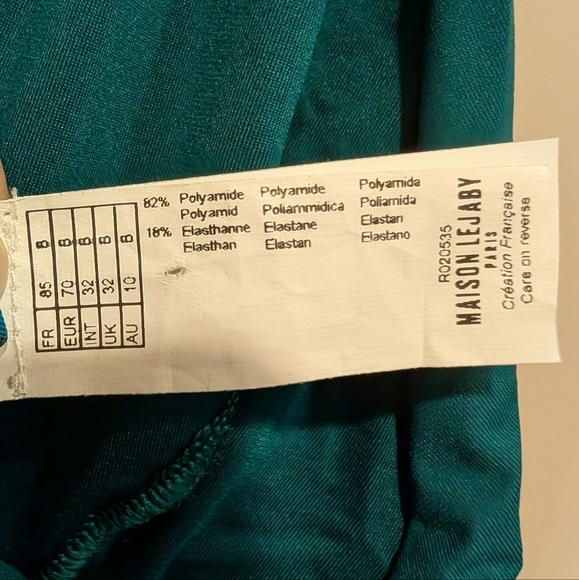 MAISON LEJABY Norma Jeane Knotted One-piece Teal One-Piece Swimsuit Bow Straps - Picture 6 of 8